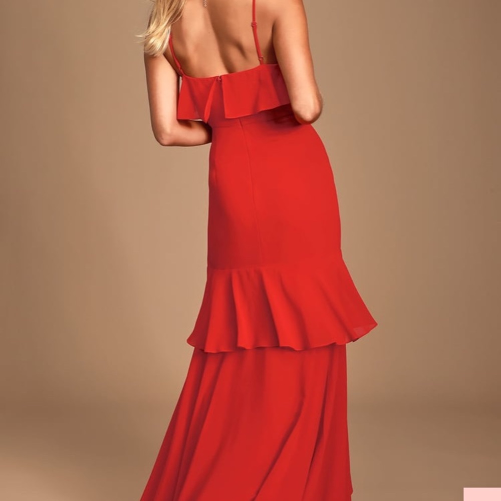 Lulu’s Ruffled High-Low Hem Maxi Dress - Picture 2 of 8